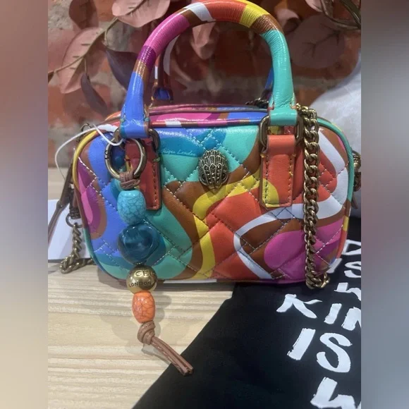 NWT Kurt Geiger XS Kensington Bead Charm Swirl Crossbody Bag - Picture 7 of 14